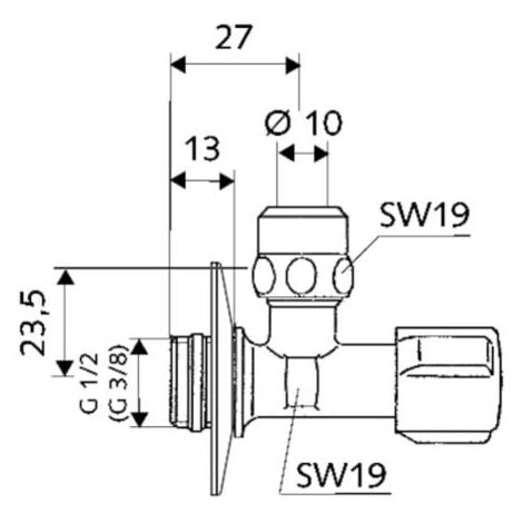 Schell Comfort Eckventil 049120699 1/2, verchromt, mit ASAG