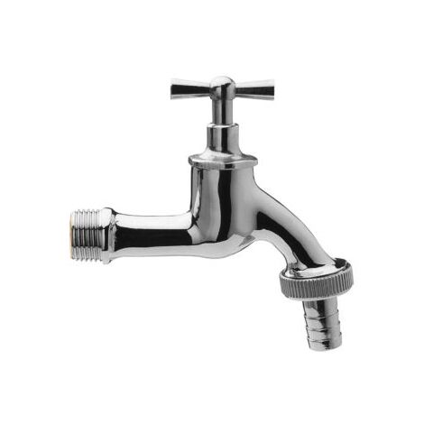 Universal Auslaufventil 422108 Messing glanzverchromt, 3/4", Schlauchverschraubung (1/2)