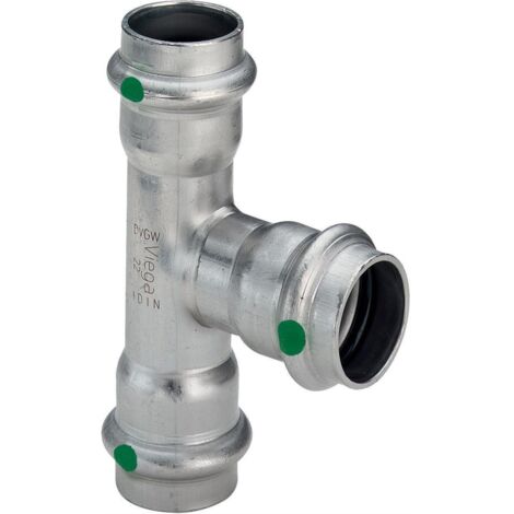 VIEGA T-Stück reduziert Sanpress Inox Edelstahl 22x15x22mm