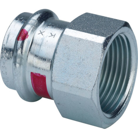 Viega Prestabo Übergangsstück 642143 15 mm x Rp 3/4, Stahl unlegiert, SC-Contur, Mehrkant (1/3)