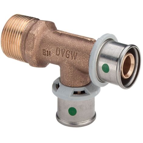 Viega Sanfix-P T-Stück 303280 R 1/2 x 16 x 16 mm, mit SC-Contur, Rotguss (1/2)