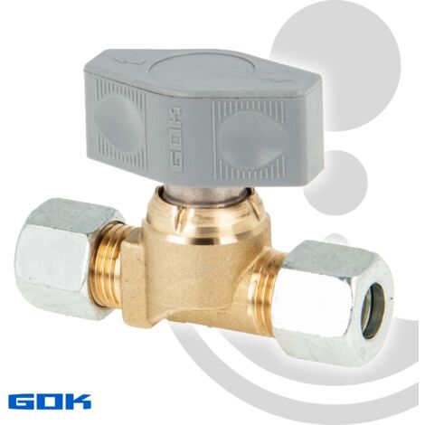 GOK Schnellschussventil 0370200 vernickelt, PS 16 bar, Schneidring Typ D, RVS 10 x RVS 10 (1/3)