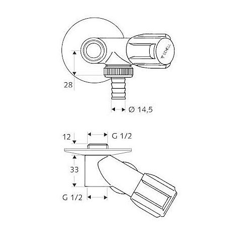 Schell Comfort Nebenanschlußventil 033090699 1/2", verchromt, mit Rückflussverhinderer