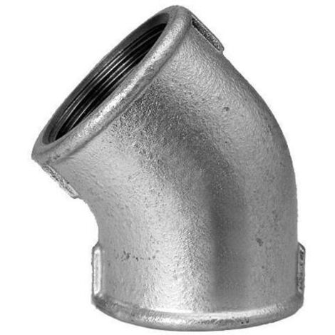 Hermann Schmidt Temperguss Winkel DN 25, 1", 45Grad Innengewinde, verzinkt