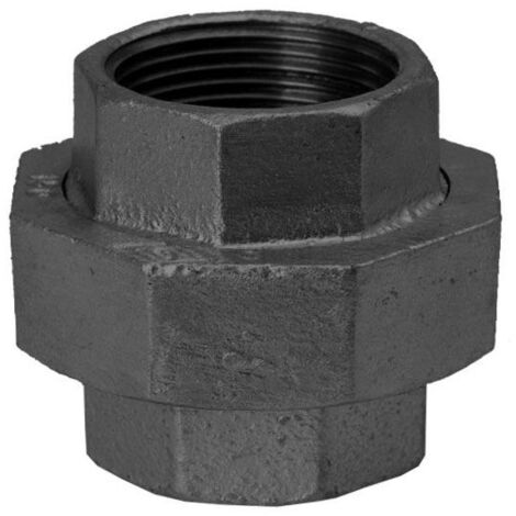 Hermann Schmidt Temperguss Verschraubung DN 20, 3/4" konisch dichtend, Innengewinde, schwarz