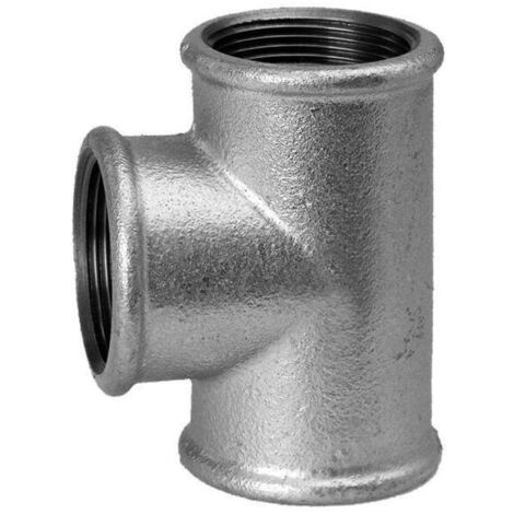Hermann Schmidt Temperguss T-Stück DN 15, 1/2" Innengewinde, verzinkt