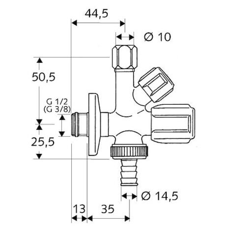 Schell Comfort Kombinations Eckventil 035510699 mit Rückflussverhinderer 1/2" chrom