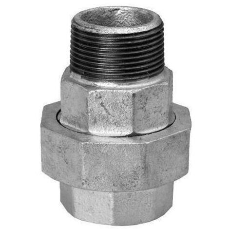 Hermann Schmidt Temperguss Verschraubung DN 32, 1 1/4" konisch dichtend, Innengewinde/Aussengewinde, verzinkt