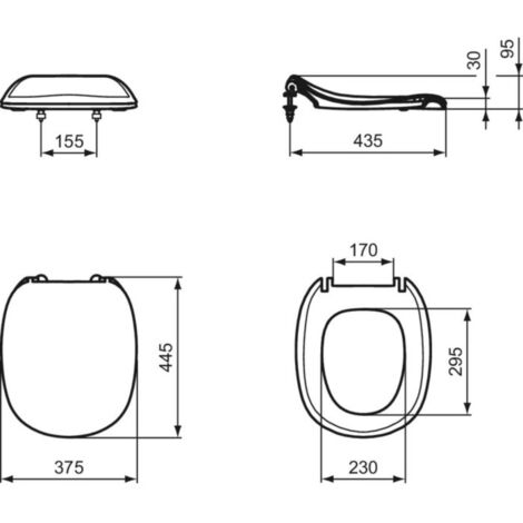 Ideal Standard Kimera WC-Sitz K700801 mit Sitzpuffer und Scharniersatz, weiß
