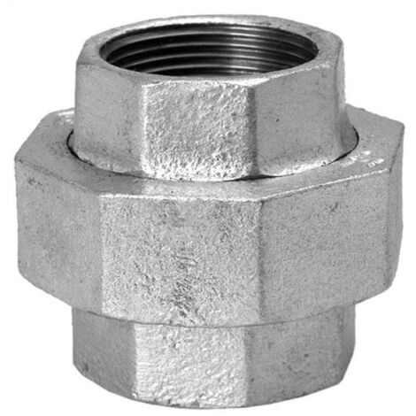 Hermann Schmidt Temperguss Verschraubung DN 20, 3/4" flach dichtend, Innengewinde, verzinkt