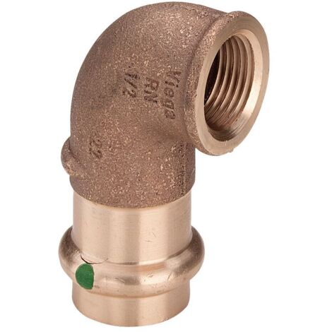 Viega Sanpress Winkel 290931 12 mm x Rp 1/2, 90°, Rotguss oder Siliziumbronze, SC-Contur (1/2)