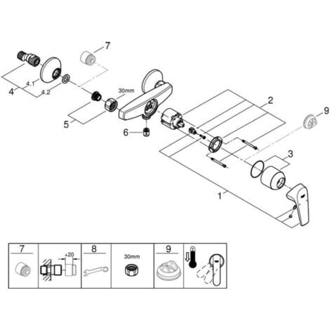 Grohe BauFlow Brausearmatur 23755000 chrom, DN 15, Wandmontage