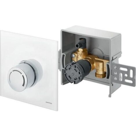 Oventrop Unibox Rücklauftemperaturregelung 1022750 Echtglas weiß, mit Ventil und Thermostat