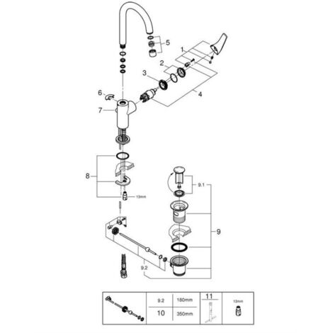 Grohe BauFlow Waschtischarmatur L-Size 23753000 chrom, mit Ablaufgarnitur