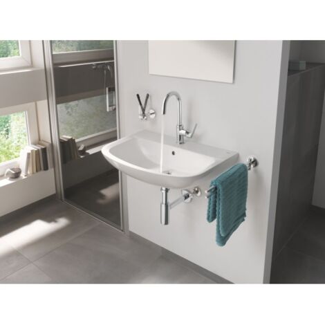 Grohe BauFlow Waschtischarmatur L-Size 23753000 chrom, mit Ablaufgarnitur