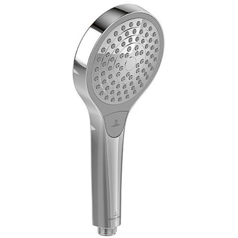 Villeroy und Boch Verve Showers Handbrause TVS10900100061 Ø 110mm, 3 Strahlarten, mit Rückflussschutz, Wandmontage, chrom (1/5)