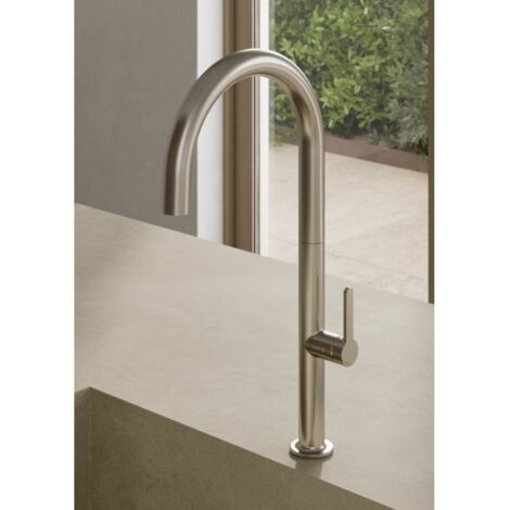 Kludi AUREA Küchenarmatur 55803N575 seitliche Bedienung, Stainless Brushed Nickel