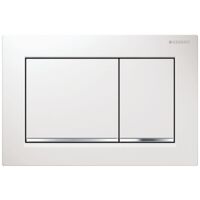 Geberit Abdeckplatte Omega 20 Square 115080KJ1 weiss - verchromt - weiss, für 2 Mengen Spülung