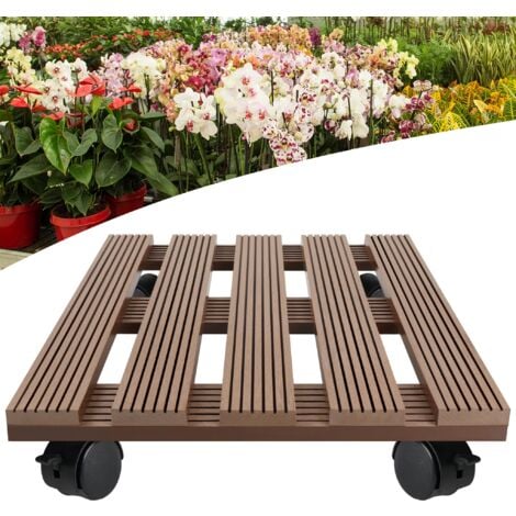 WPC Rollbrett Pflanzen Eckig Pflanzenroller Außenbereich Blumentopf