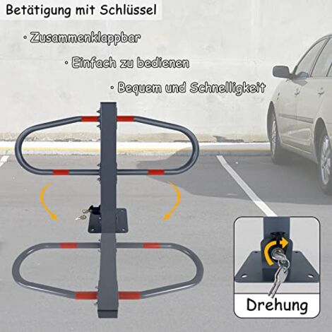 Parkplatzsperre Parkplatzbügel - Abschliessbar 47x73cm (Neu Und