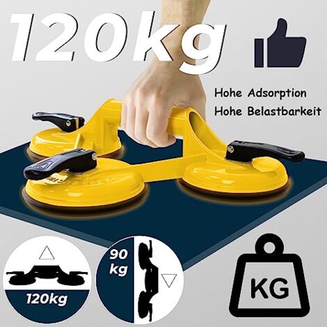 Glas-Saugnäpfe Set – 2 Stück, 100 Kg Tragkraft, Ideal Zum Anheben Von Glas & Fliesen