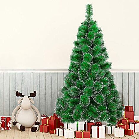 Weihnachtsbaum Knstlich 120cm ( ca. 80 cm) mit 85 Spitzen Schnellaufbau  Klapp-Schirmsystem Tannenbaum Knstlich mit Metallstnder Christbaum - 120CM  Grn Tannennadeln mit Schnee-Effekt NAIZY