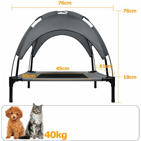XXL Hundebett Erhöhtes Hundeliege Outdoor Kühlendes Haustierbett Wasserdichtes Katzenbett mit Baldachin & rutschfeste Fußpolster Katzenliege, für Indoor/Garten NAIZY