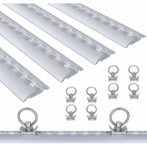 Airlineschiene Robust Halbrund Schwarz 1,0 Meter Mit 2 Zurrösen Und 2