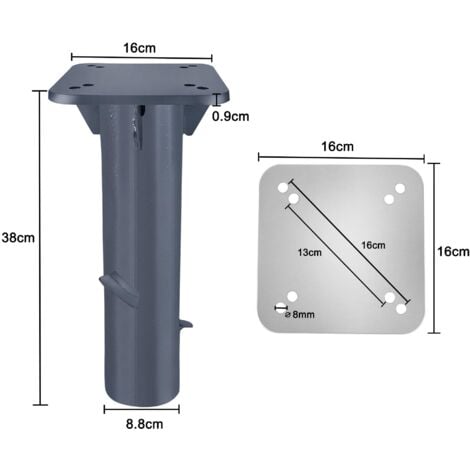 Universal Bodenhülse Metall Sonnenschirmständer Bodenanker Bodenplatte