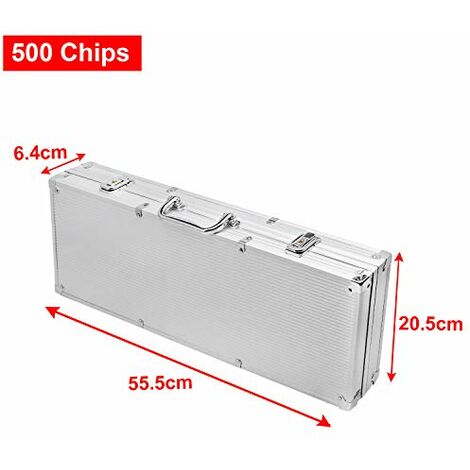 Pokerkoffer 500 Chips Pokerset Pokerchips Poker inkl. 5 Würfel, 3