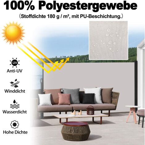 Sichtschutzzaun Für Terrasse & Balkon – Metall-Paravent Mit Ständer, Geometrie-Design In Braun
