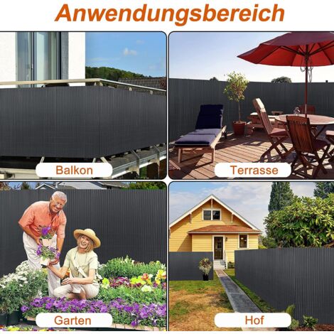 Balkon-Sichtschutz 55x1900 Cm – Wetterfest, UV-Schutz, Blickdicht, Aus HDPE, Beige