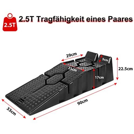 2x Auffahrrampen 2,5 T Belastung Hebebühne PKW Auffahrrampe Kunststoff KFZ Rampe