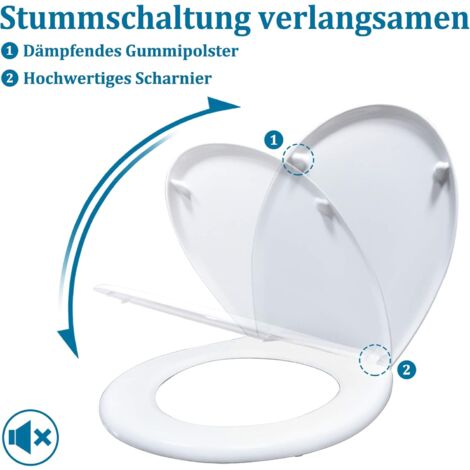 WC-Sitz mit Absenkautomatik Toilettendeckel Toilettensitz aus Hartplastik Antibakteriell Klodeckel aus Duroplast Universal Größe(Schwarz) NAIZY