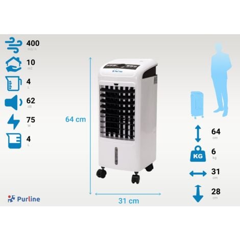 Rafraîchisseur d'air 3 en 1 PURLINE RAFY 55 486m³/h 70W Blanc