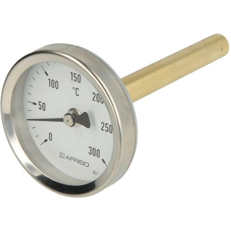 Bimetall Zifferblatt Thermometer 0-300°C 100 mm Sonde mit 63 mm Gehäuse