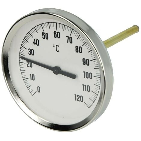 Anlegethermometer Ø 63 mm 0-120° Thermometer Zeigerthermometer für Rohre