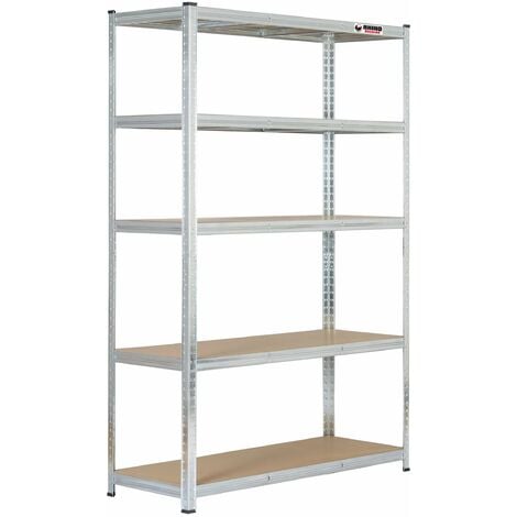 Garage Shelving Units: 180cm x 90cm x 30cm | Heavy Duty Racking Shelves For Storage - 2 Bay, Black 5 Tier (175KG Per Shelf)