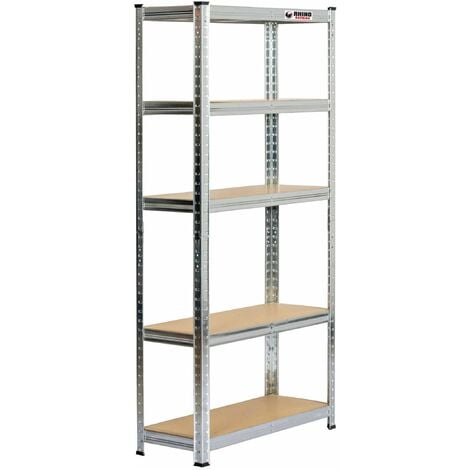 Rigma 5 Tier Garage Shelf, Heavy Duty Steel Shelving Unit, Adjustable Metal  Multi-use Storage Rack, Shelves for Garage Kitchen Office Warehouse