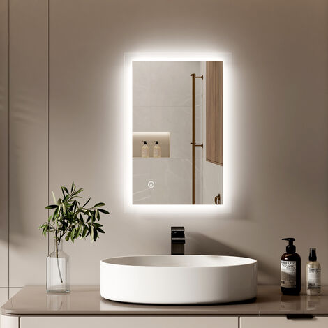 S'AFIELINA Illuminated Bathroom Mirror with LED Lights Demister Mains ...