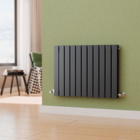S'AFIELINA Steel Radiator Double Flat Panel Radiator Designer Rad Central Heating Horizontal Anthracite 600x830mm