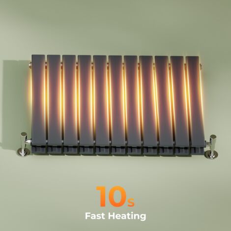 S'AFIELINA Steel Radiator Double Flat Panel Radiator Designer Rad Central Heating Horizontal Anthracite 600x830mm