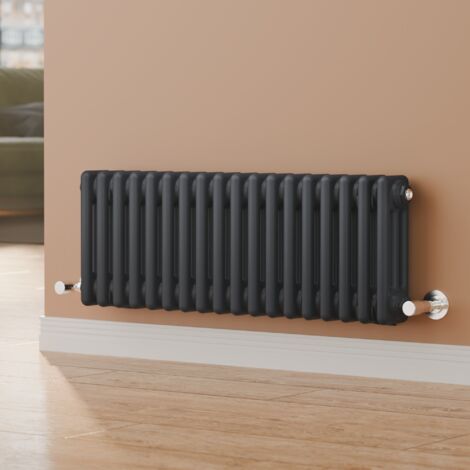 S'AFIELINA Traditional Radiator Central Heating Rads Cast Iron Style 3 Column Horizontal Anthracite 300x830mm