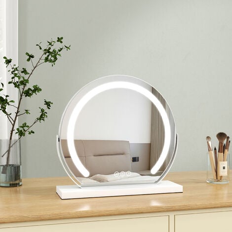 Vanity Mirror With Lights,makeup Mirror With Lights,3 Color Lighting Modes  Detachable 10x Magnification Mirror Touch Control,14.6inches (white)