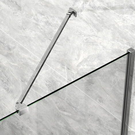 Shower Screen Support Bar 500mm – Wall-to-Glass Stabilizer for Wet Room/Bath Panel, Durable Aluminum Alloy Rod, Fits 6-8mm Glass Door Securely, 3-Pack