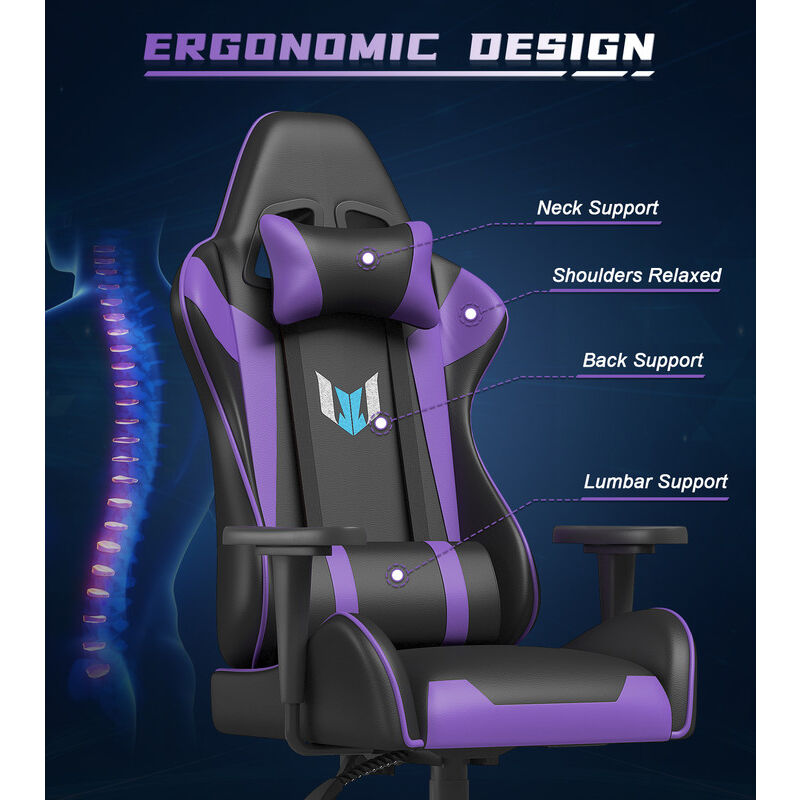 Petheivun Sedia Da Ufficio Ergonomica Grande E Alta, Porta Fino A 226,8 Kg – Poggiatesta E Lombare Regolabili, Braccioli 3D Pieghevoli, Ruote In Gomma Silenziose, Base In Metallo