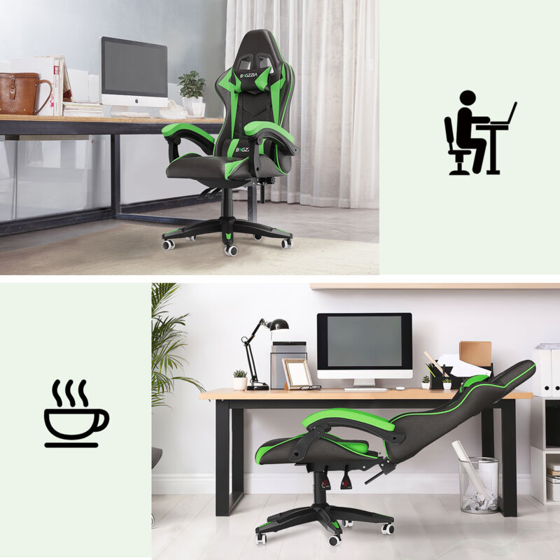 Sweetcrispy Sedia per Scrivania da Gioco per Computer, Sedia Ergonomica per Ufficio Regolabile a 360° in Pelle PU da Corsa con Braccioli Ribaltabili per Adulti, Bambini, Uomini, Rosso