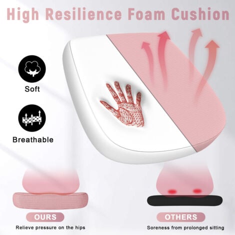 Sedia da Ufficio - bigzzia Poltrona Ergonomica in Rete Traspirante con Supporto Lombare, Schienale Reclinabile e Altezza Regolabile - Rosa