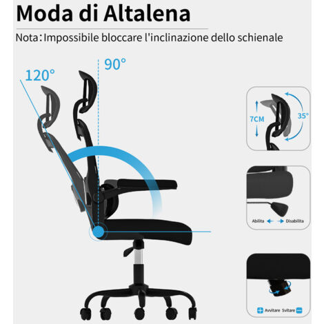 Home inclinazione sollevamento regolabile in rotazione altezza e rete di supporto lombare Schienale per sedie da ufficio - Cina Sedie da ufficio dondolanti, sedia da lavoro