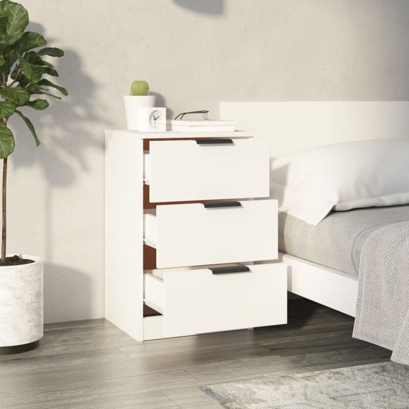 Comodino con cassetto Tavolini da notte Cassettiera Camera da Letto  Mobiletto Design Moderno Bianco 40x36x65 cm VXN963432 MaisonChic